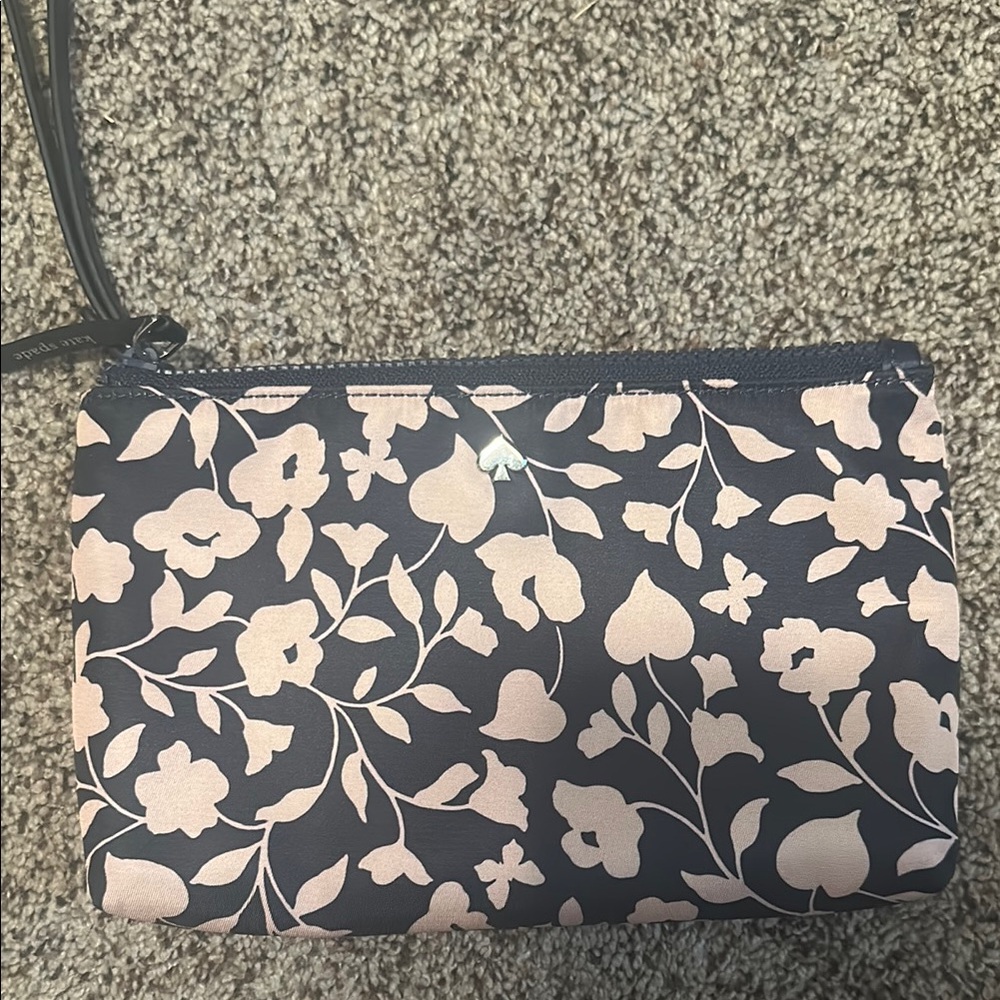 Kate Spade Blue and Pink Floral Clutch with Wristlet